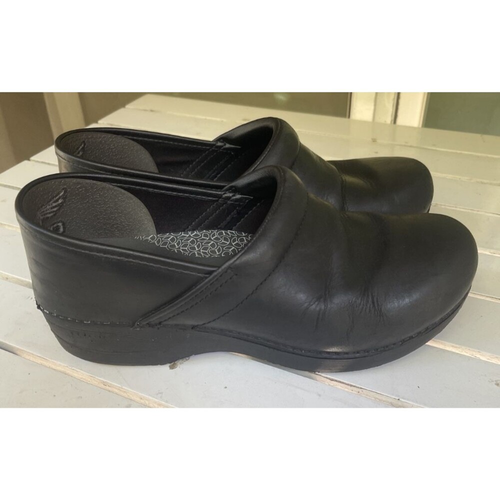DANSKO XP 2.0 Professional Black Leather Clogs Slip Resistant US 11.5-12W/8.5-9M